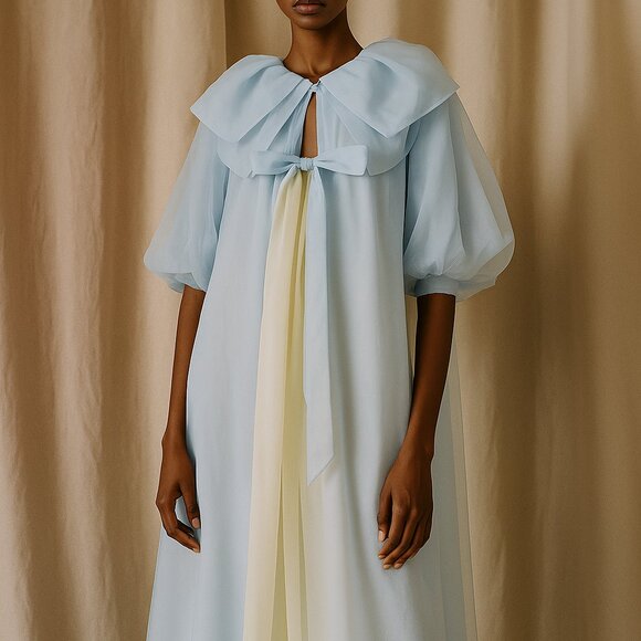 1950s/ 1960s Peignoir Set St. Michael  & Etam Vintage Sheer Nylon Chiffon Robe S - Picture 1 of 14